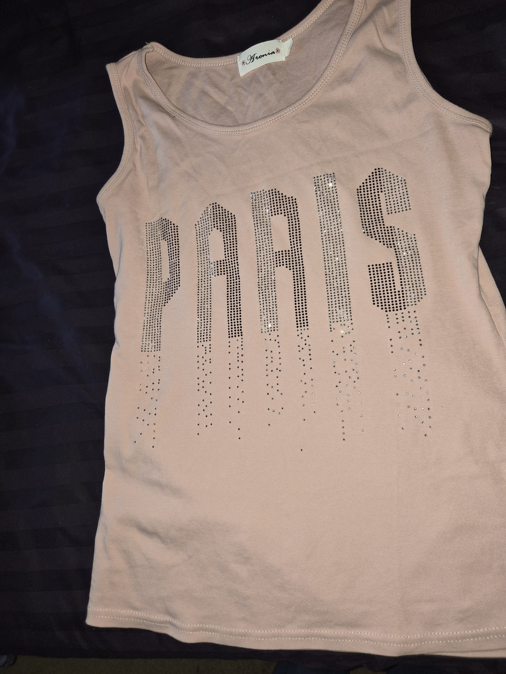 Pink Rhinestone 'PARIS' Tank Top - Picture 5 of 7